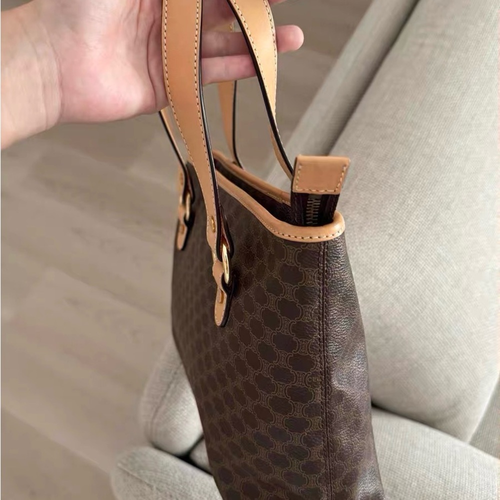 Celine Macadam Tote Bag PVC Brown – Authentic - Picture 3 of 16